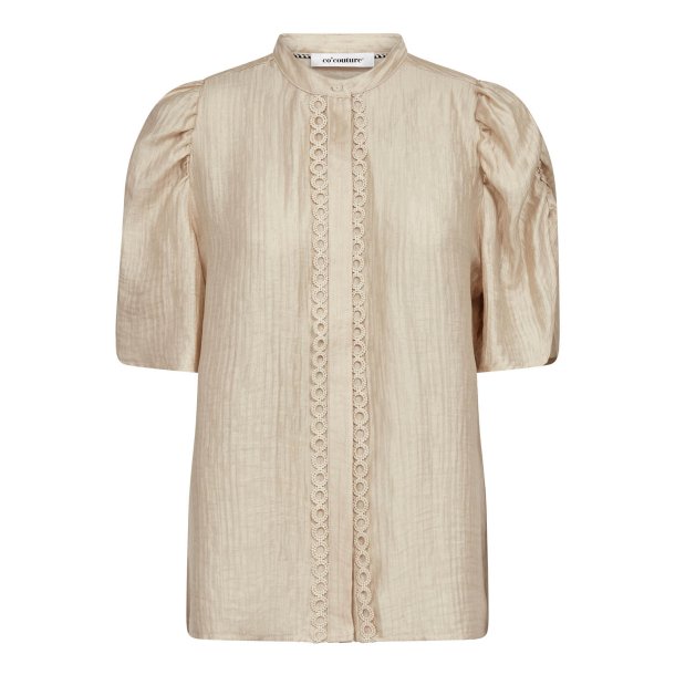 Co'couture - Tassy CC Lace SS Puff Shirt - Bisquit