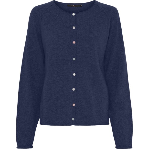 BTF CHP 500062 BTFALICE Cashmere Cardigan - Midnight Blue Melange-New