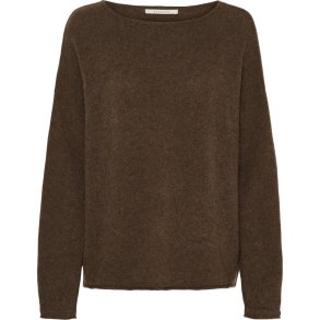 BTF CPH 500082 MIRA Pure Cashmere Pullover - Dark Brown Melange 