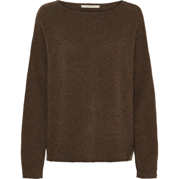 BTF CPH 500082 MIRA Pure Cashmere Pullover - Dark Brown Melange 