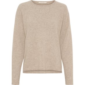 BTF CHP 500083 Pure Cashmere Pullover w. Boat Neck - Nougat Melange 