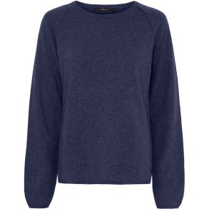 BTF 50068 Cashmere Pullover-Midnight Blue Melange