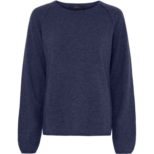  BTF 50068 Cashmere Pullover-Midnight Blue Melange