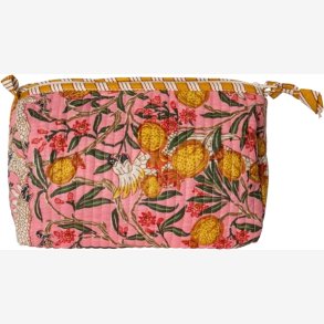 EJA AU780-997-13  Kosmetiktaske, artisan, fugl-pink/gul, 12x20 cm