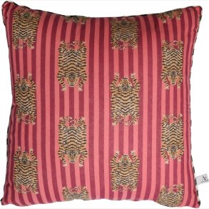 EJA AU840-997-65 Pude m/fyld Ethnic, stor tiger-pink/m�rk gr�n, 50x50cm
