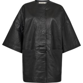 Pieszak J234669 PD-Lanni Leather Half Sleeve Jacket - Black 