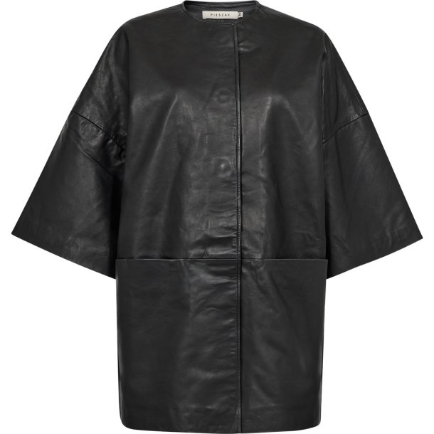 Pieszak J234669 PD-Lanni Leather Half Sleeve Jacket - Black 