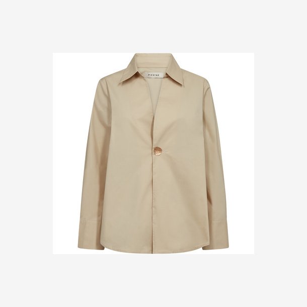 Pieszak J235349 PD-Tulip Poplin Button Shirt - Oyster White