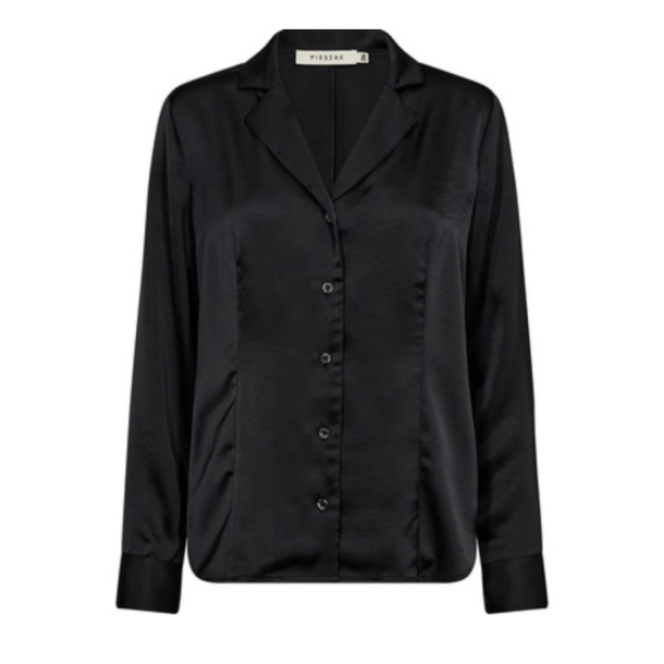 Pieszak J234742 PD-Iris Satin Shirt - Black