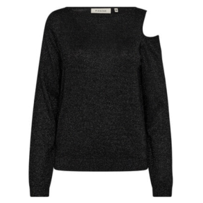 Pieszak J234774 Pd-Vigga Open Shoulder Lurex Knit - Black