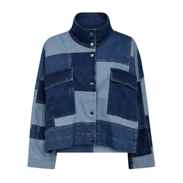 Co'Couture 30268 PatchCC Denim Box Jacket - Denim Blue