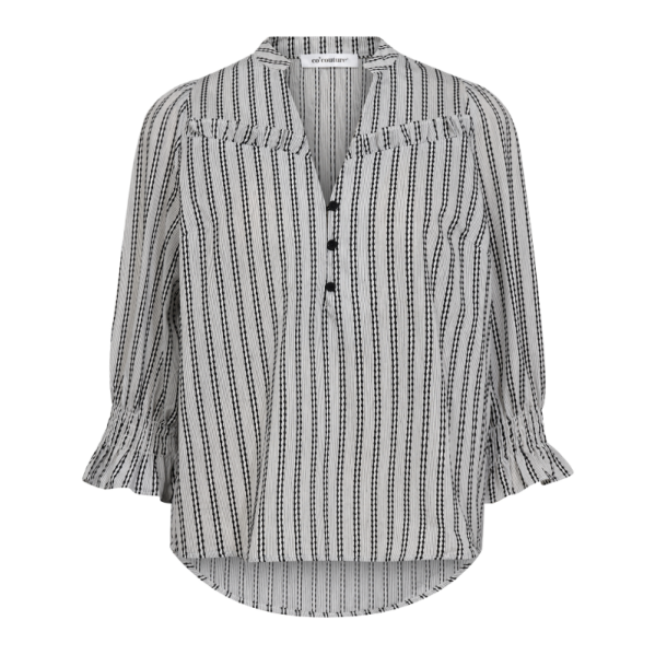 Co'couture - Nora CC Frill SS Blouse - White/Black