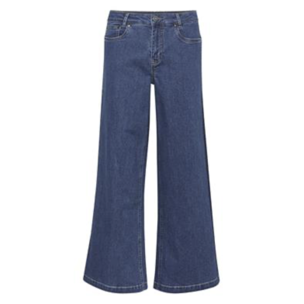 Culture 50111378 CUvarina Ami Wide Leg Jeans - Dark Vintage Blue Wash