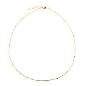 Aqua Dulce 5374 Rice Dot Necklace - Gold 42 + 3 cm