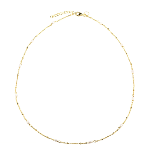 Aqua Dulce 5374 Rice Dot Necklace - Gold 42 + 3 cm