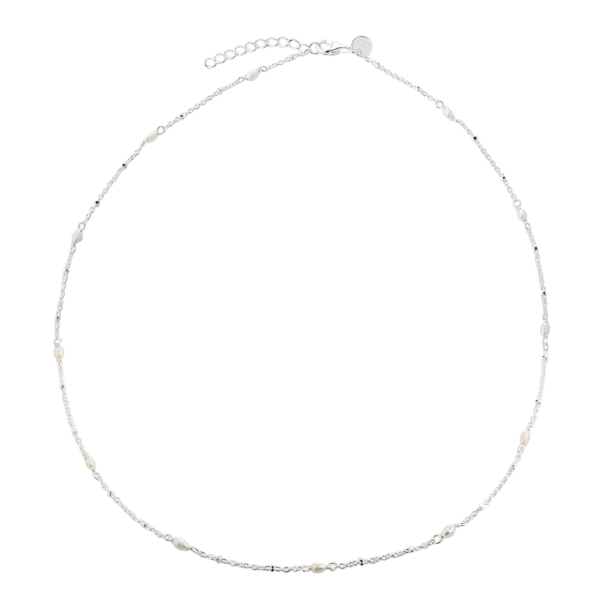 Aqua Dulce 5373 Rice Dot Necklace - Silver 42 + 3 cm
