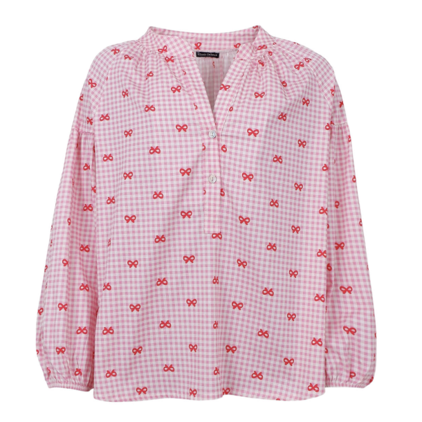 BC 40899 Witty Shirt Blouse - Pink Bow