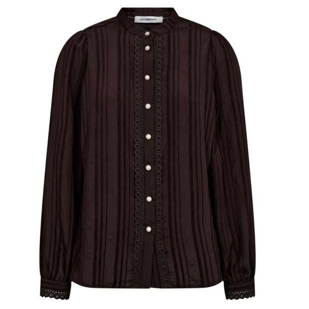 Co'couture - KesiCC Lace Shirt - Dark Brown 