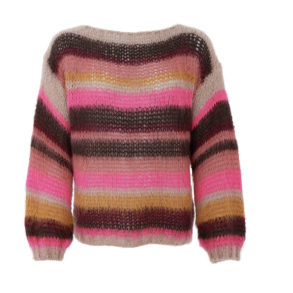 BC 1223 Adria Multi Striped Jumper - Berry 