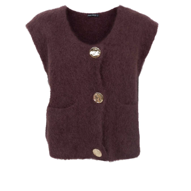 BC 1217 Bjork Knitted Button Vest - Coffe