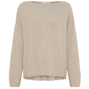 BTF CHP 500082 Oversized Pure Cashmere Blouse - Nougat Melange 