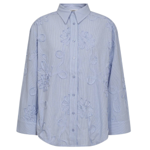 Co'couture - Xavier CC Stripe Flower Shirt - Pale Blue 