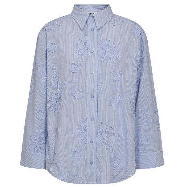 Co'couture - Xavier CC Stripe Flower Shirt - Pale Blue 