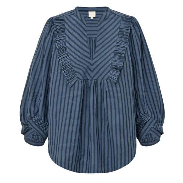 Gossia G2854 Mee GO Vibs Blouse - Blue Stripes 
