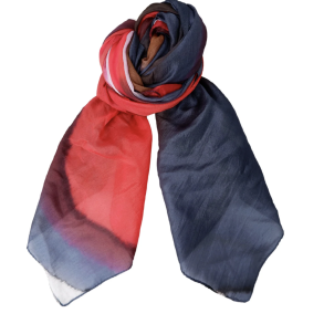 Black Colour 208355 Bckirstine Silk Scarf- Navy Splash 