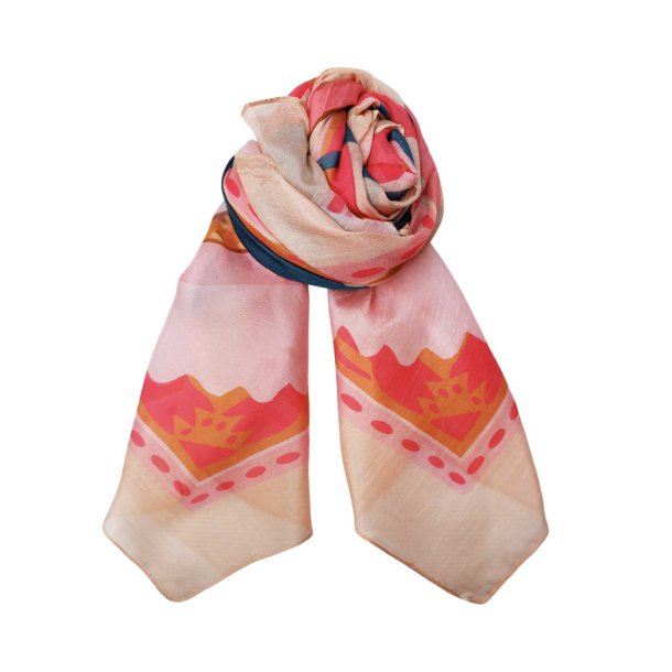 BC 208434 Viola Silk Scarf - Peach Rose 