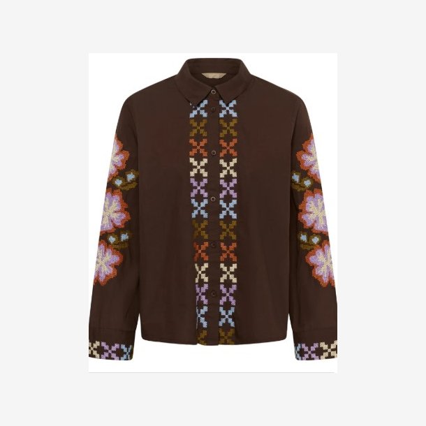 Culture 50112708 CUbreezy Shirt - Coffie Bean/Violet - Brown  