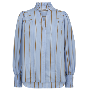 Co'couture - Amora Stripe v-shirt - Pale Blue 