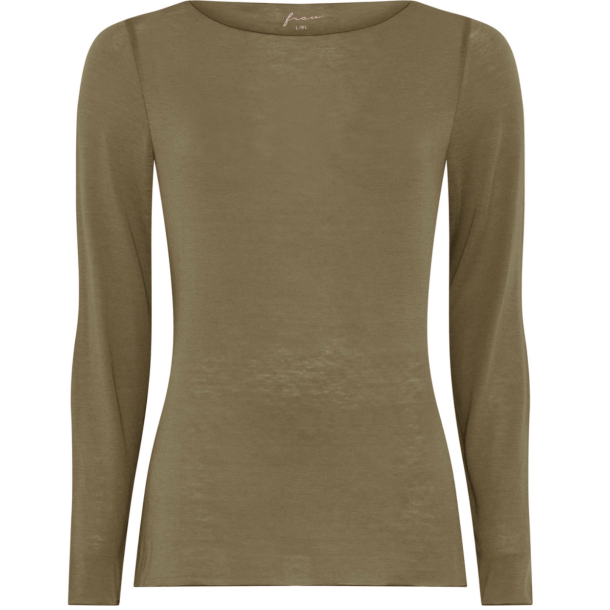 Lima Cashmere Ls Boatneck top - Military olive 
