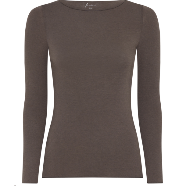 Lima Cashmere Ls Boatneck top - Coffee quartz 