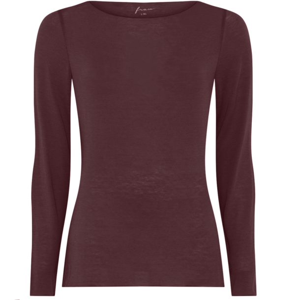Lima Cashmere Ls Boatneck top - Red mahogany 
