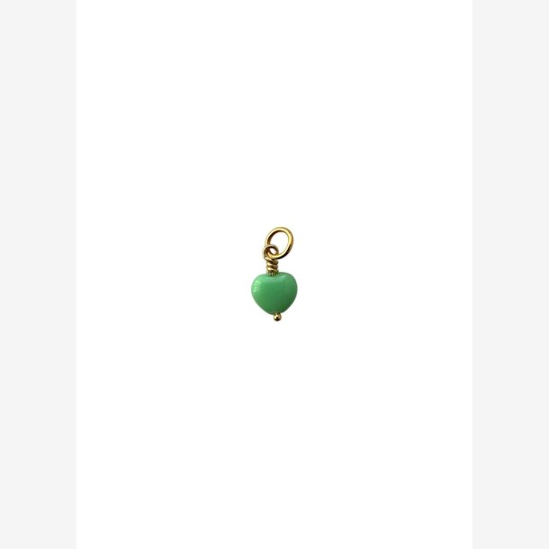French Mini Heart Pendant - Seafoam - FG 