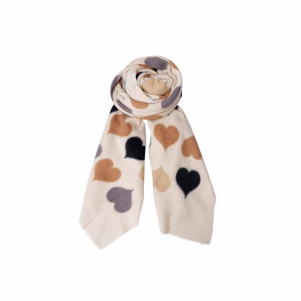 BC 208418 Rumi Heart Winter Scarf - Creme